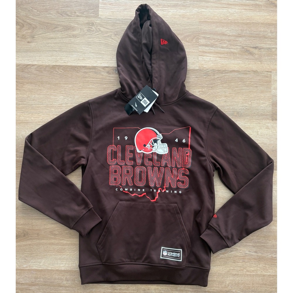 NWT Men's New Era NFL Combine Cleveland Browns Hoodie -  Small - Brown